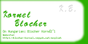 kornel blocher business card